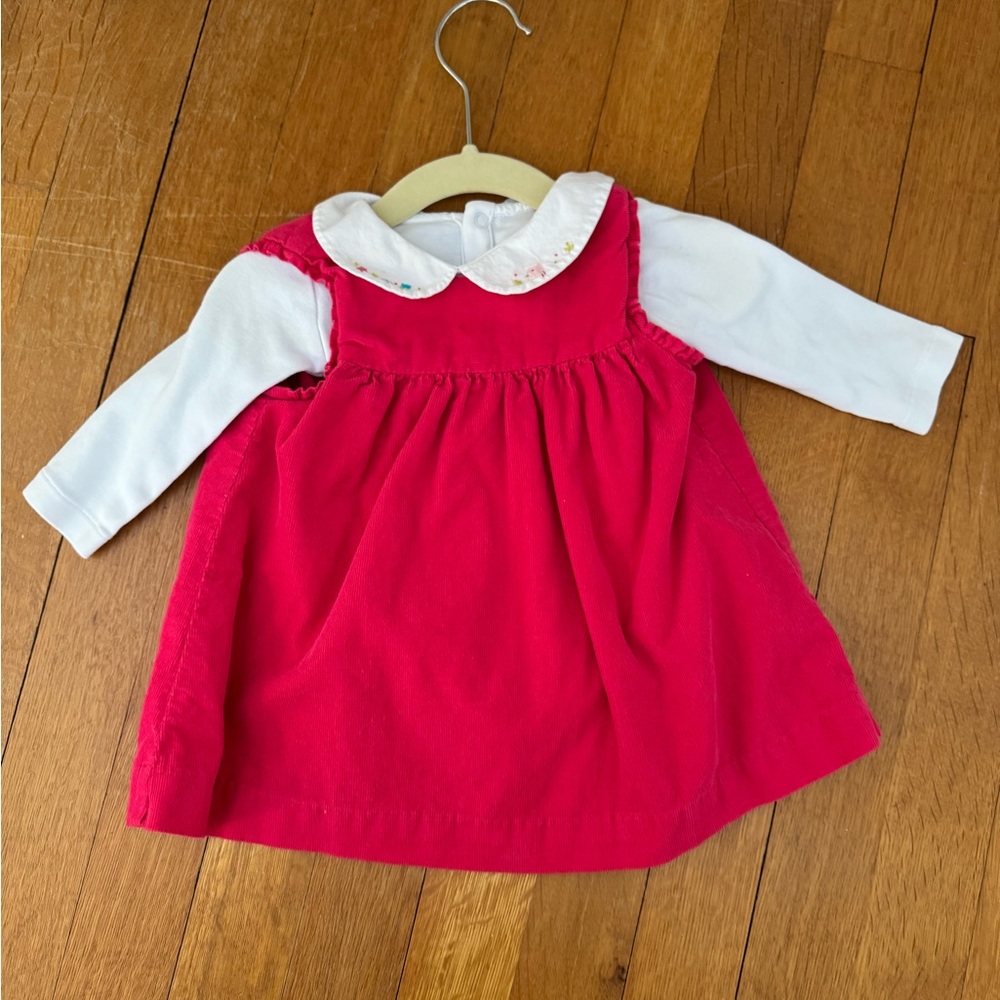 Baby Jacadi Corduroy Jumper and Embroidered Onesie Set